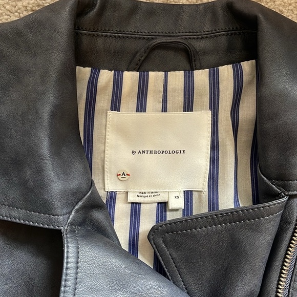 Anthropologie Moto Faux Leather Jacket Size XSmall - Picture 3 of 8